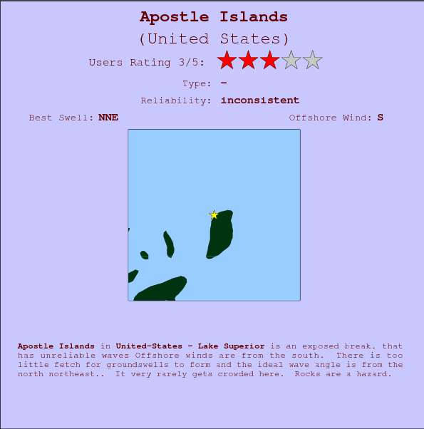 Apostle Islands break location map and break info