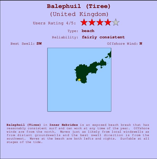 Balephuil break location map and break info