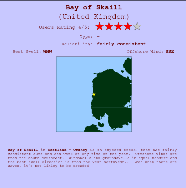 Bay of Skaill surf location map and break info