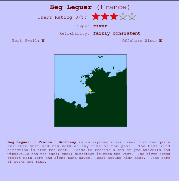Beg Leguer break location map and break info