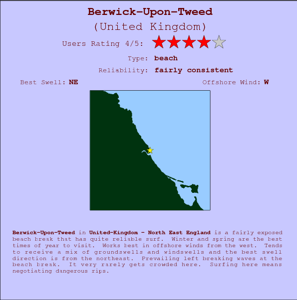 Berwick-Upon-Tweed break location map and break info