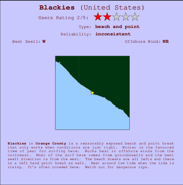 Blackies break location map and break info