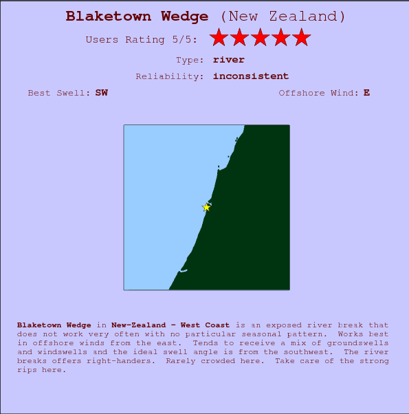 Blaketown Wedge surf location map and break info