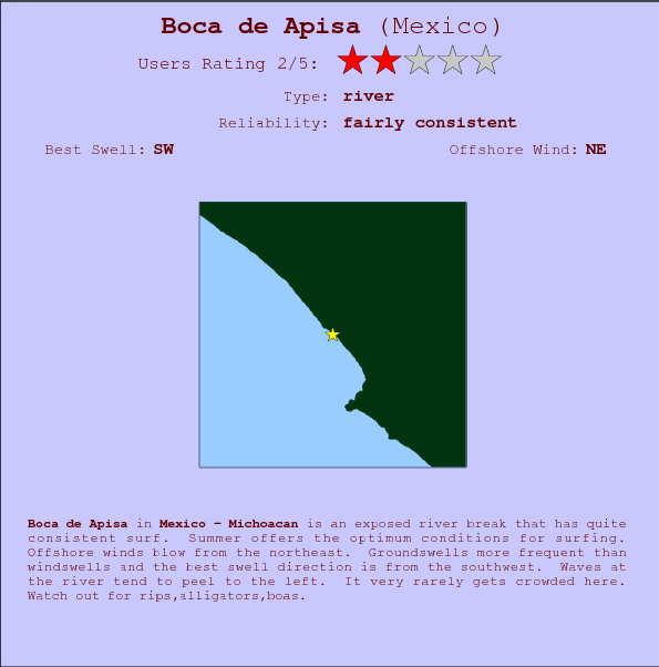 Boca de Apisa surf location map and break info