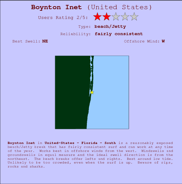 Boynton Inet break location map and break info