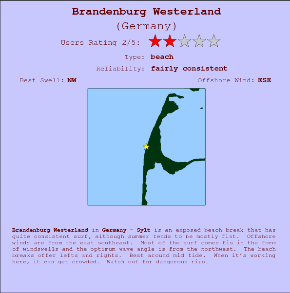 Brandenburg Westerland break location map and break info
