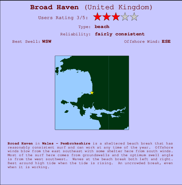 Broadhaven break location map and break info