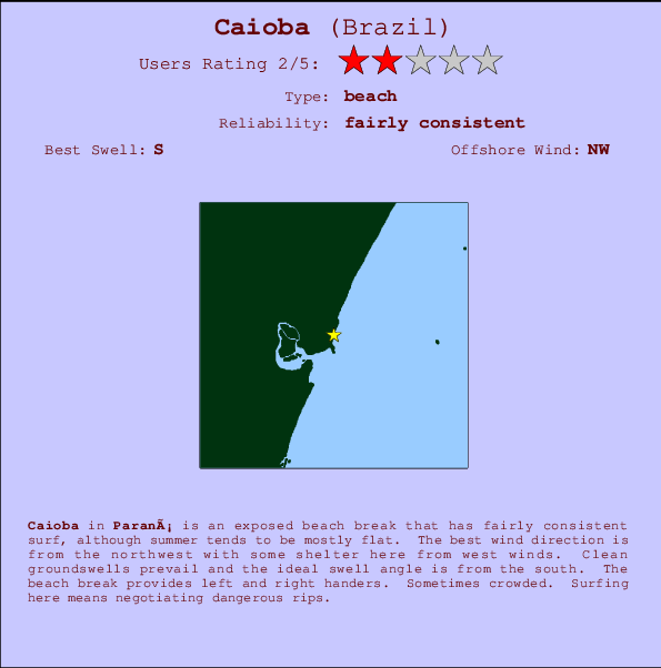 Caioba break location map and break info