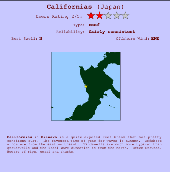 Californias break location map and break info