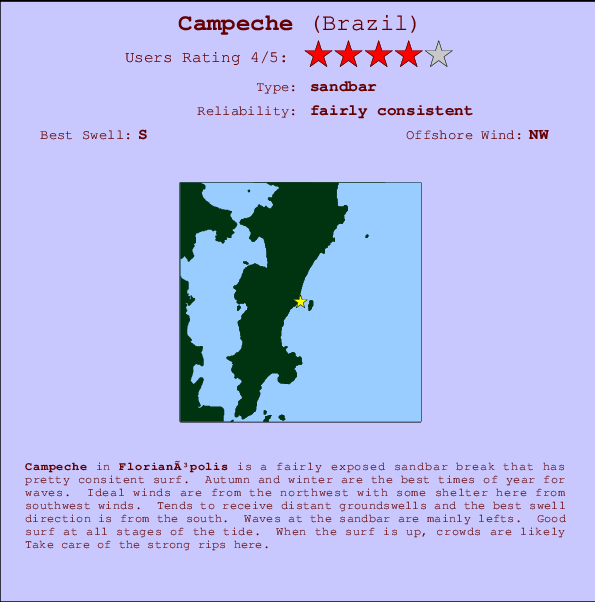Campeche break location map and break info
