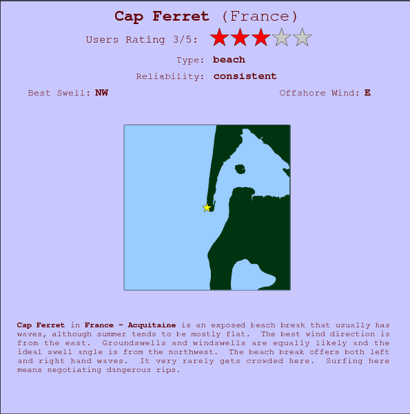Cap Ferret break location map and break info