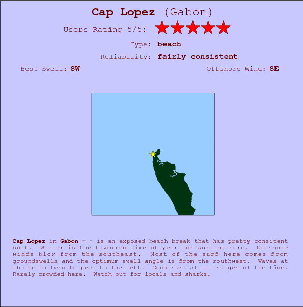 Cap Lopez break location map and break info