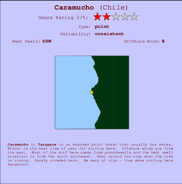 Caramucho break location map and break info