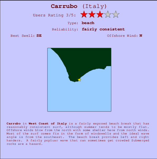 Carrubo break location map and break info