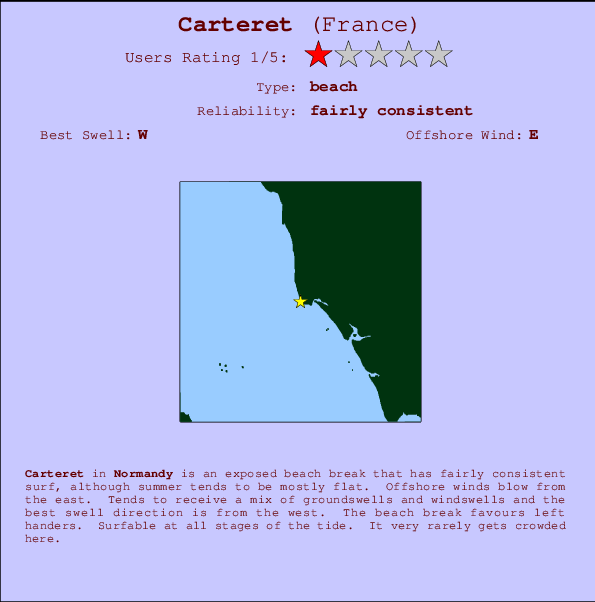 Carteret break location map and break info