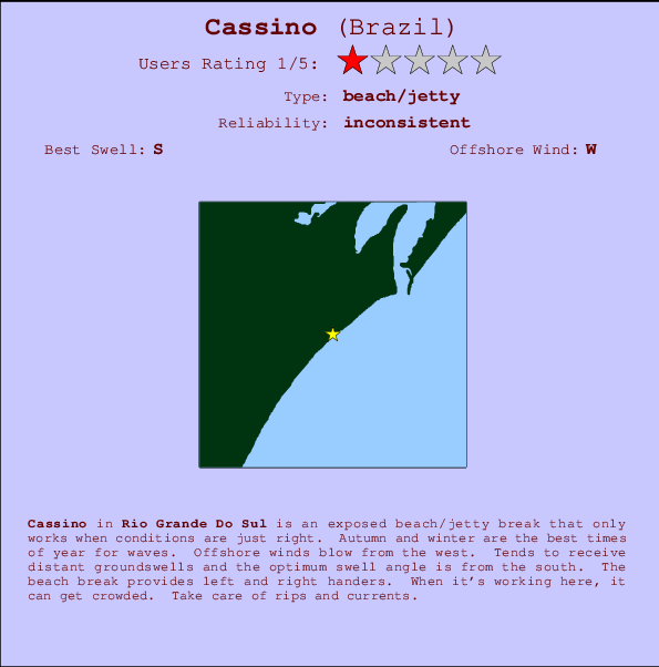 Cassino break location map and break info