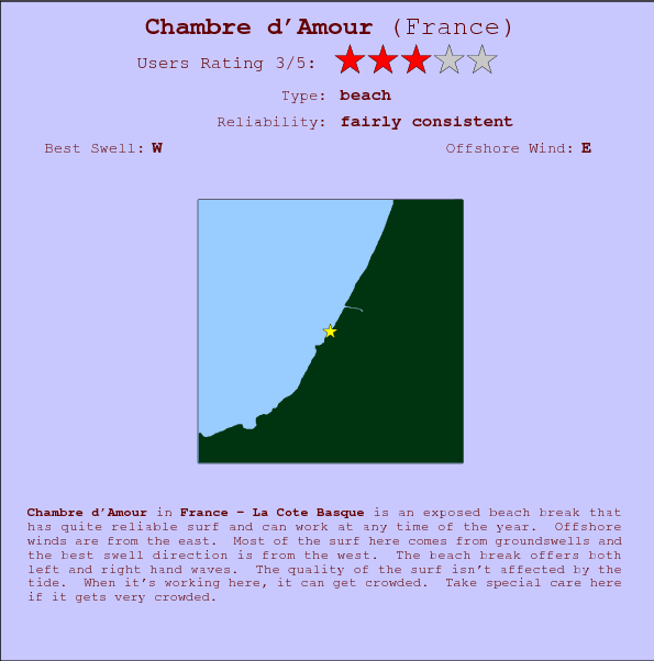 Chambre d'Amour break location map and break info