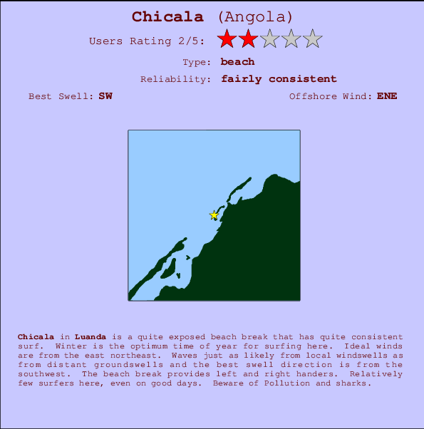 Chicala break location map and break info