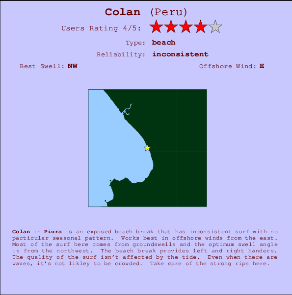 Colan break location map and break info