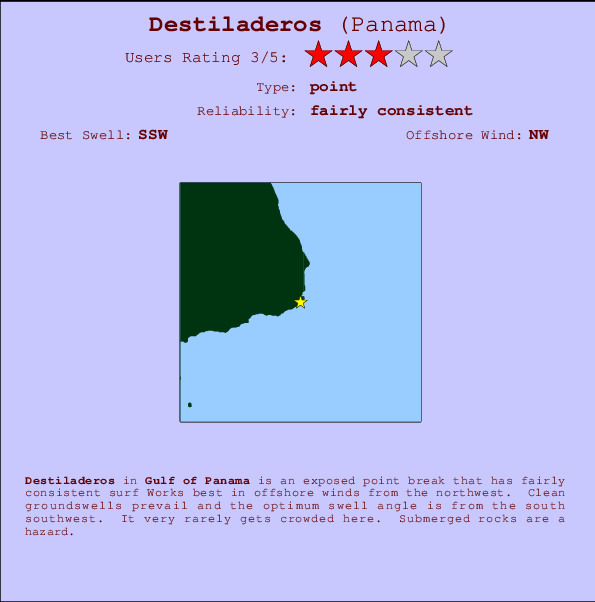 Destiladeros break location map and break info