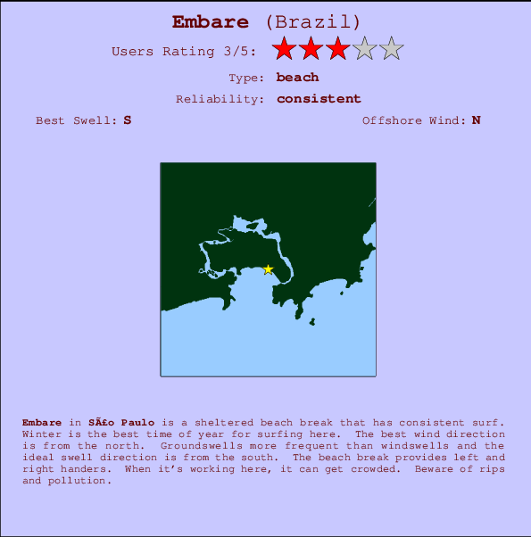 Embare break location map and break info