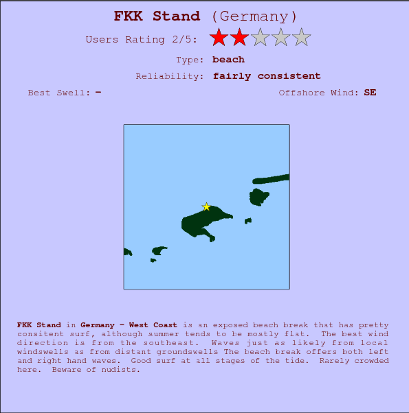 FKK Stand surf location map and break info