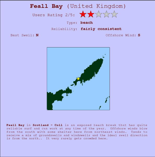 Feall Bay surf location map and break info
