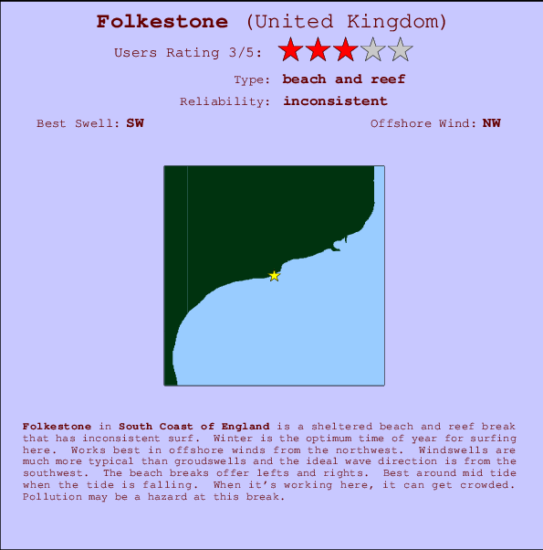 Folkestone break location map and break info