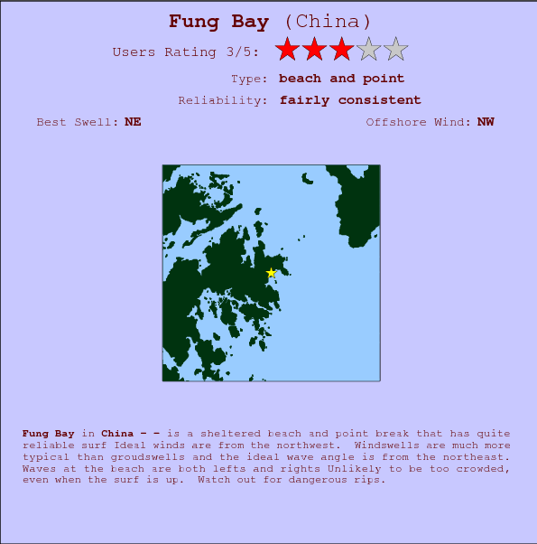 Fung Bay surf location map and break info