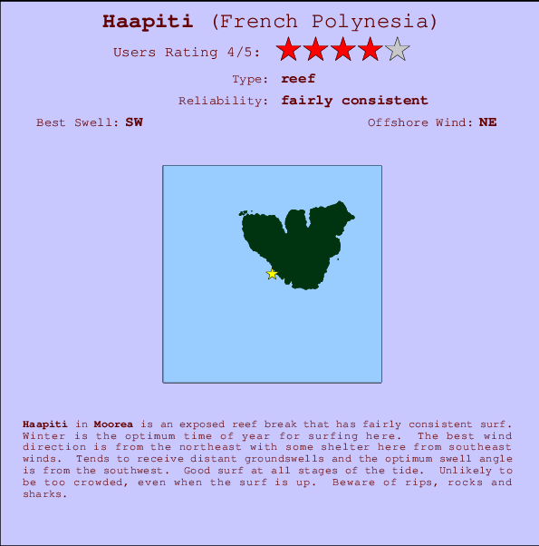 Haapiti break location map and break info
