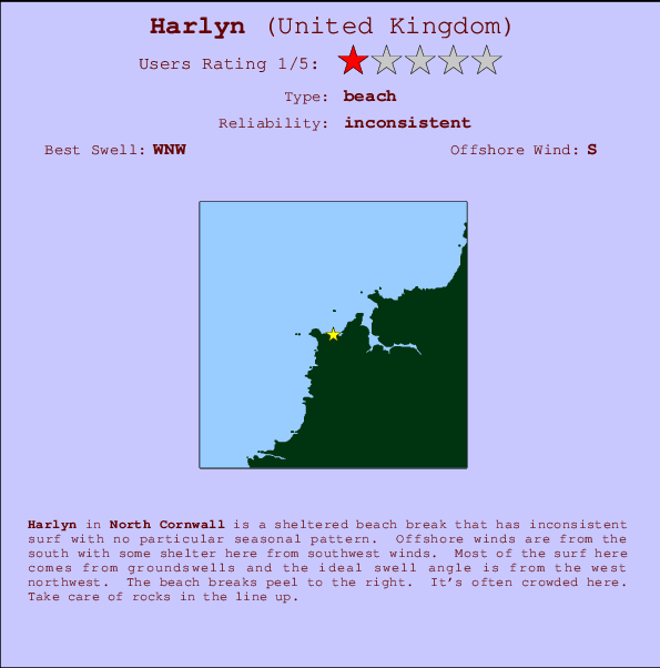 Harlyn break location map and break info