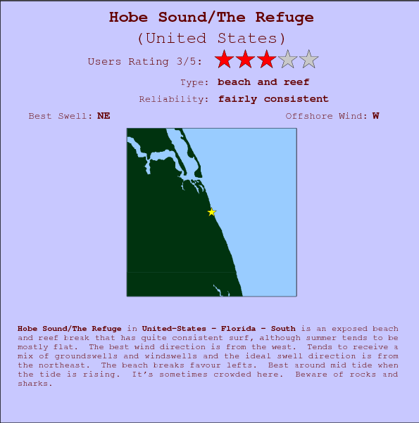 Hobe Sound/The Refuge break location map and break info