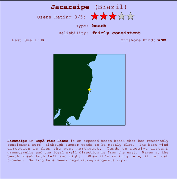 Jacaraipe break location map and break info
