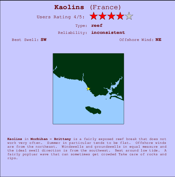 Kaolin break location map and break info