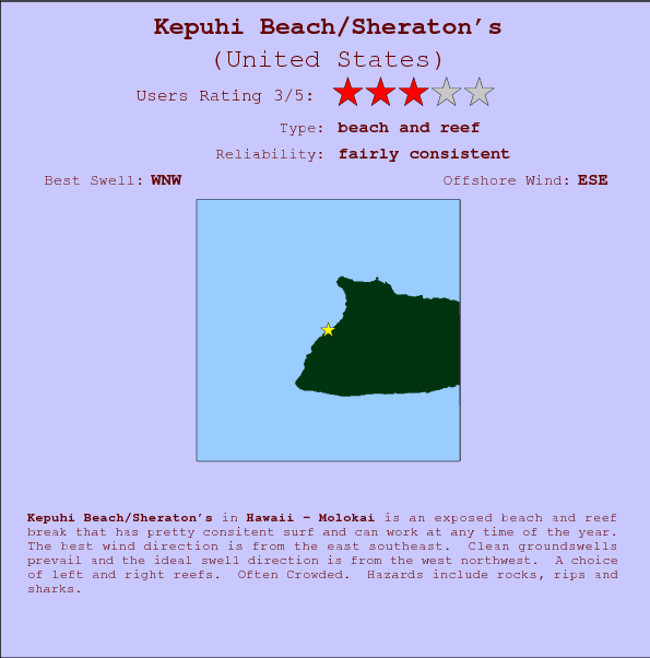 Kepuhi Beach/Sheraton's break location map and break info