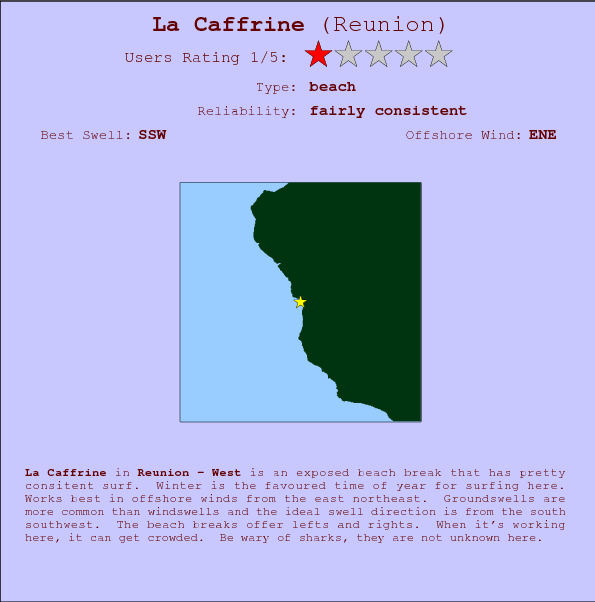 La Caffrine break location map and break info