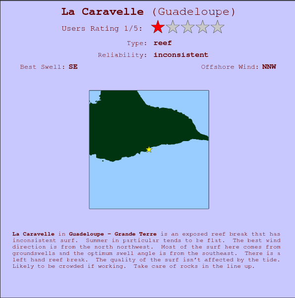 La Caravelle break location map and break info