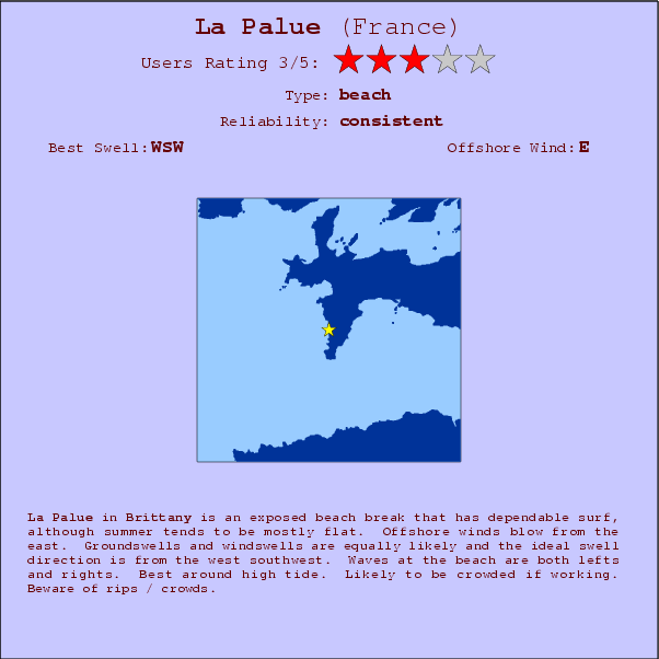 La Palue break location map and break info