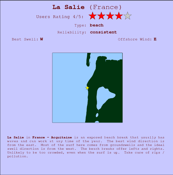 La Salie break location map and break info