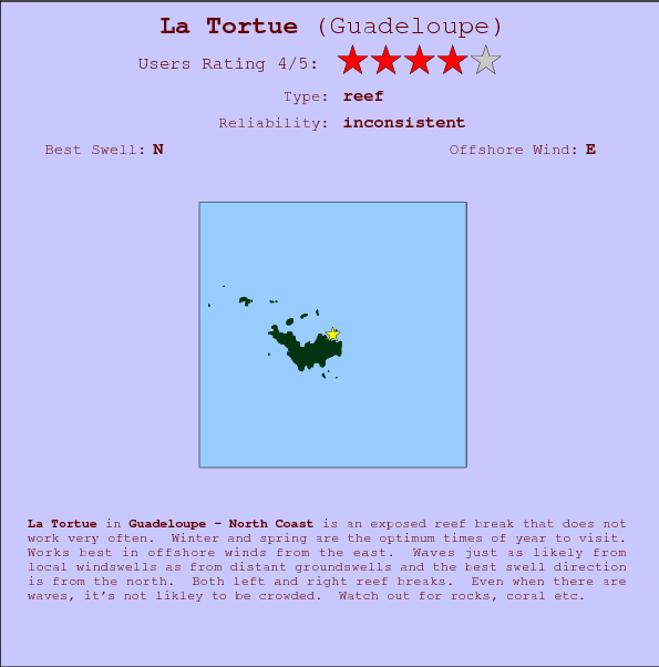La Tortue break location map and break info
