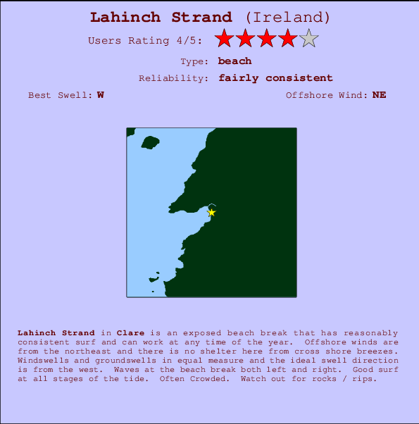 Lahinch break location map and break info