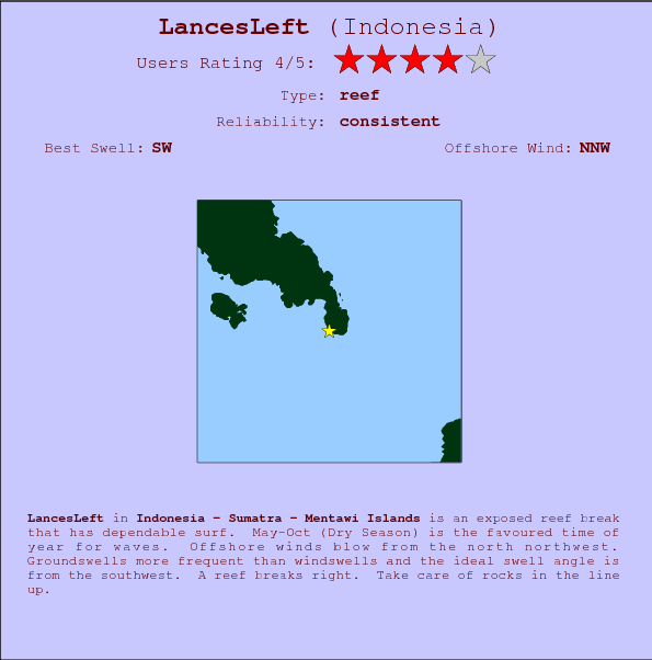 LancesLeft break location map and break info