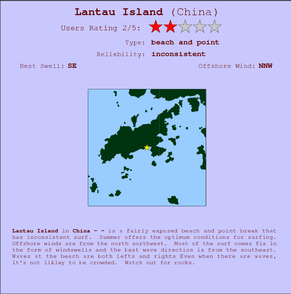 Lantau Island break location map and break info