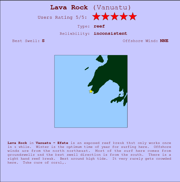 Lava Rock break location map and break info
