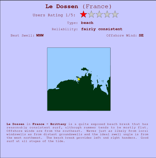 Le Dossen break location map and break info