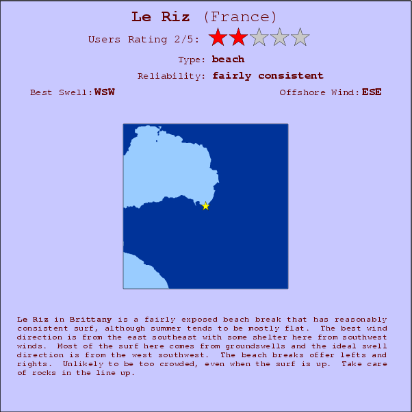 Le Riz break location map and break info