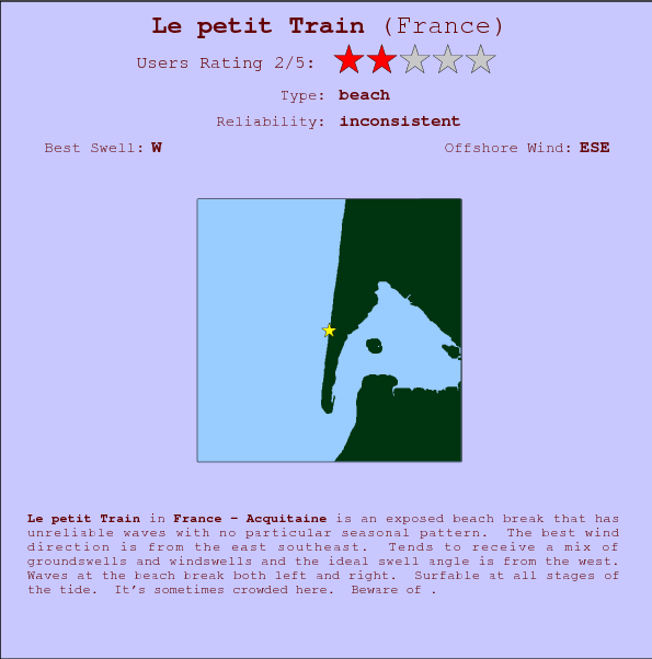 Le petit Train break location map and break info