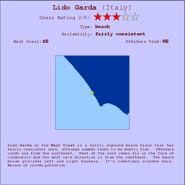 Lido Garda break location map and break info