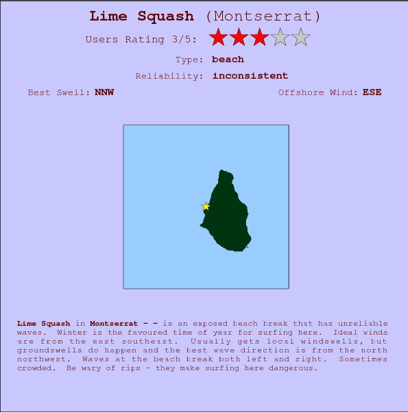 Lime Squash break location map and break info
