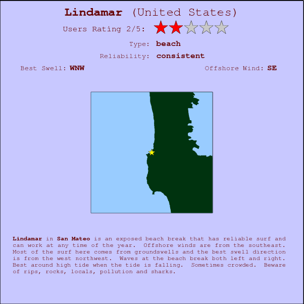 Lindamar break location map and break info